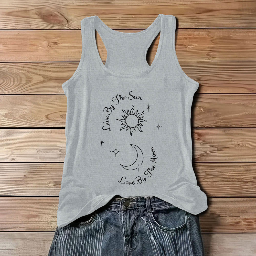 Olivenorma "Vive al sol, ama a la luna" Camiseta sin mangas cómoda Luna y Sol - Gris - 3XL - image 10