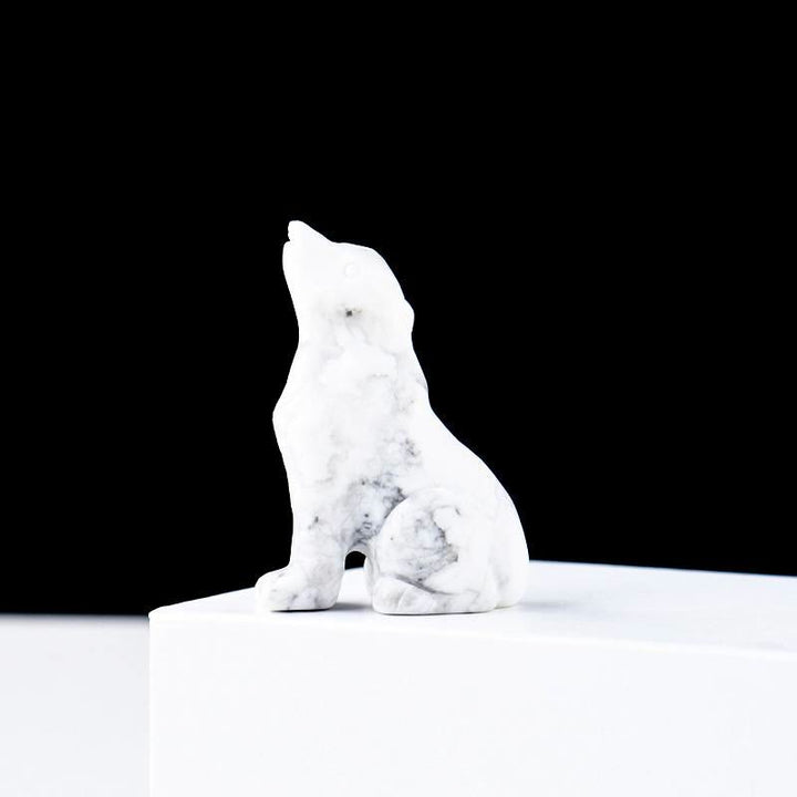 Adorno de piedra preciosa con forma de niño lobo de cristal natural de Olivenorma 