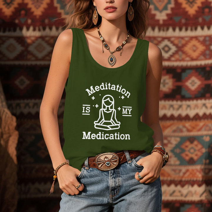 Camiseta de yoga Olivenorma "LA MEDITACIÓN ES MI MEDICACIÓN" - image 12