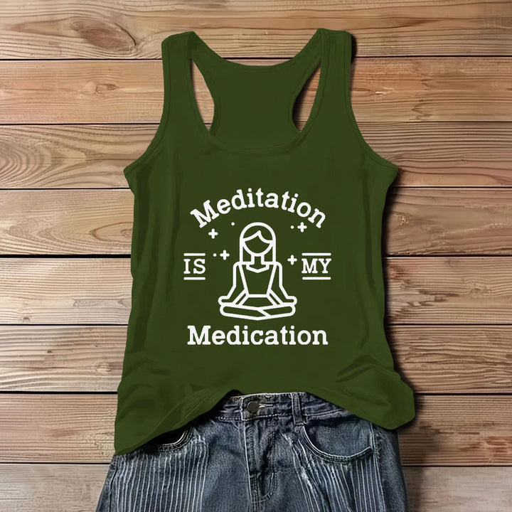 Camiseta de yoga Olivenorma "LA MEDITACIÓN ES MI MEDICACIÓN" - Verde - 3XL - image 11