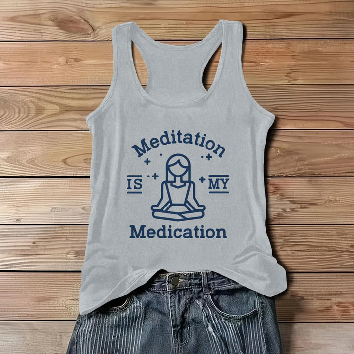 Camiseta de yoga Olivenorma "LA MEDITACIÓN ES MI MEDICACIÓN" - Gris - 3XL - image 7