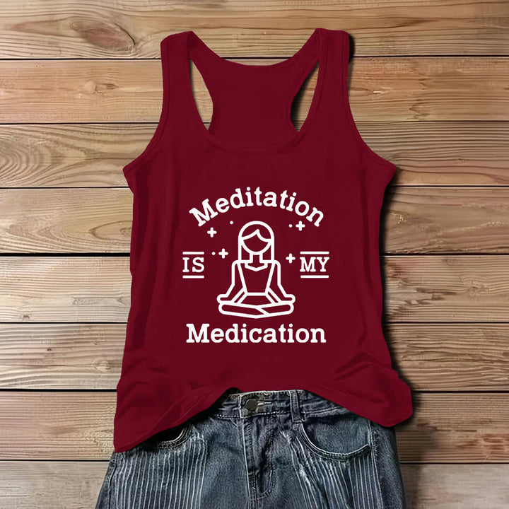Camiseta de yoga Olivenorma "LA MEDITACIÓN ES MI MEDICACIÓN" - Rojo - 3XL - image 9