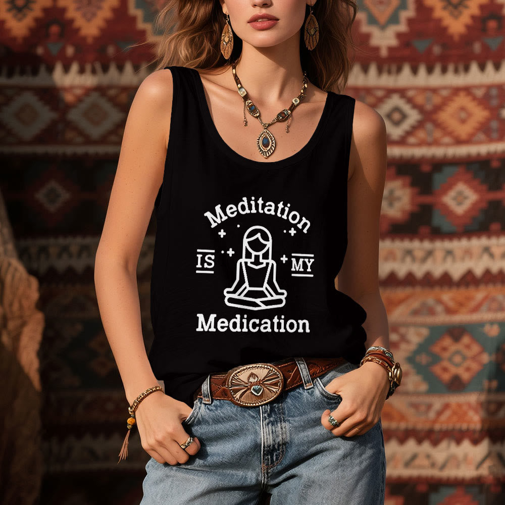 Camiseta de yoga Olivenorma "LA MEDITACIÓN ES MI MEDICACIÓN" - image 2