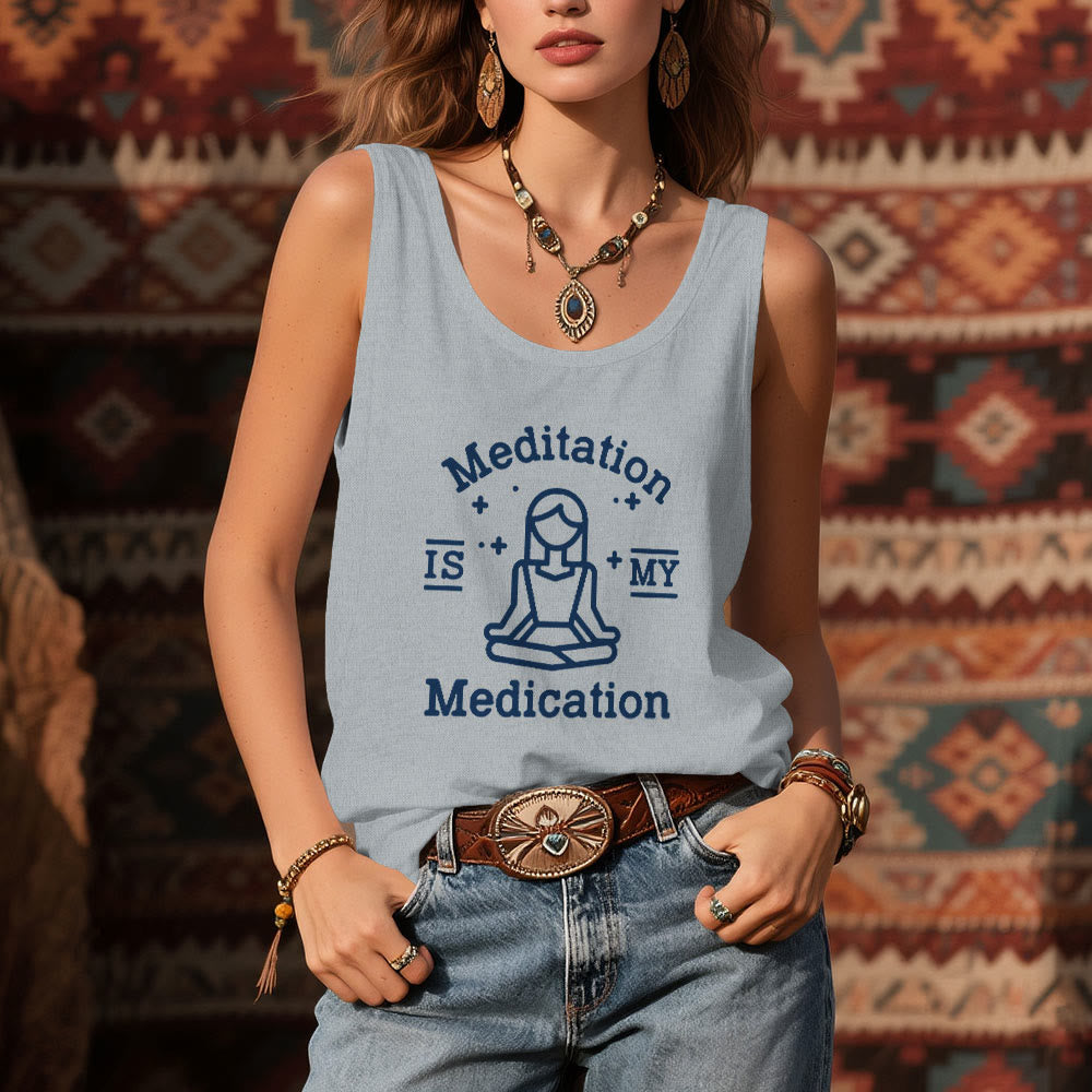 Camiseta de yoga Olivenorma "LA MEDITACIÓN ES MI MEDICACIÓN" - image 8