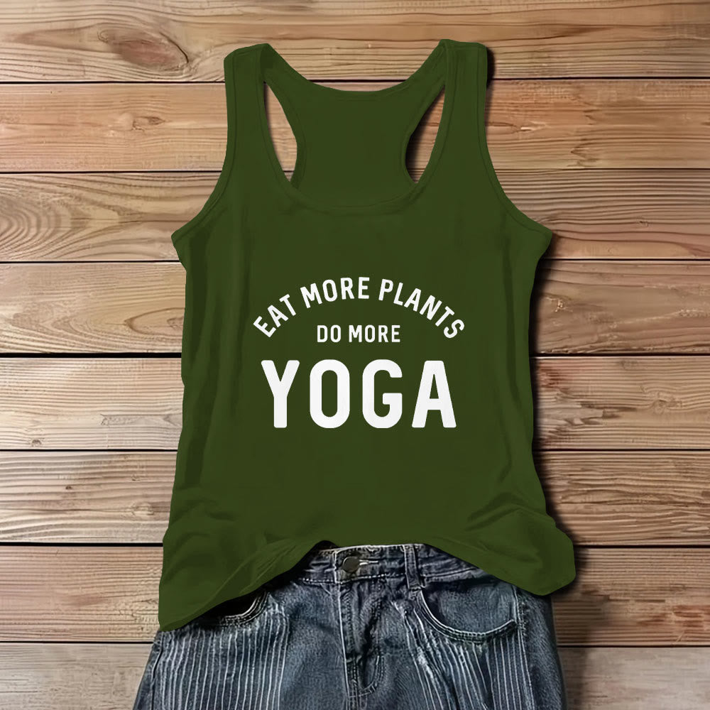 Camiseta sin mangas Olivenorma "COME MÁS PLANTAS, HAZ MÁS YOGA" - Verde - 3XL - image 11