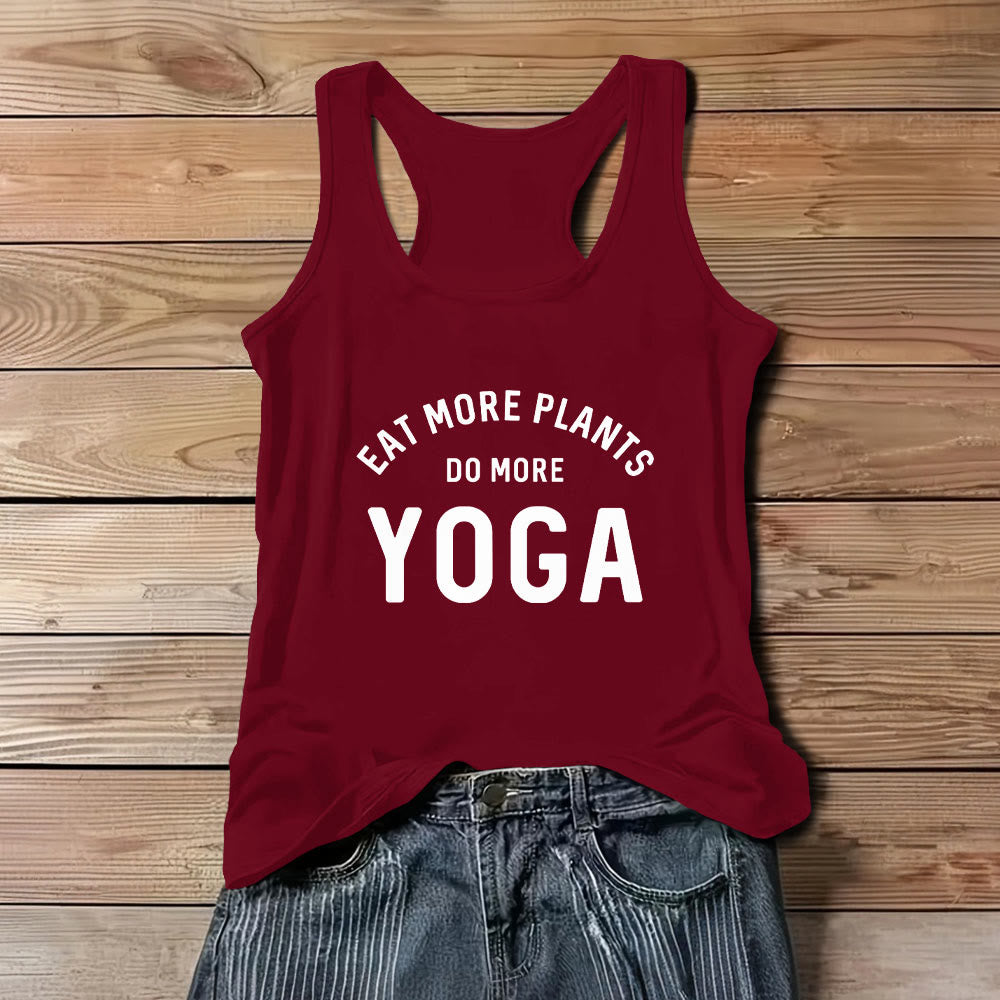 Camiseta sin mangas Olivenorma "COME MÁS PLANTAS, HAZ MÁS YOGA" - Rojo - 3XL - image 1