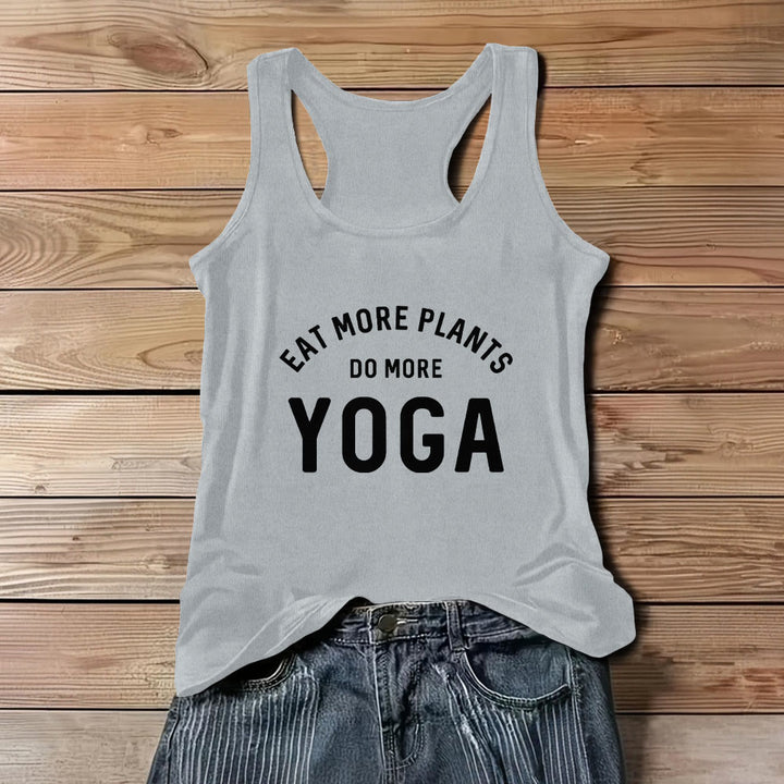 Camiseta sin mangas Olivenorma "COME MÁS PLANTAS, HAZ MÁS YOGA" - Gris - 3XL - image 9