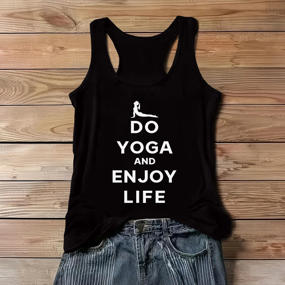 Camiseta espiritual Olivenorma "PRACTICA YOGA Y DISFRUTA LA VIDA" para mujer, suave y sin mangas - Negro - 3XL - image 5