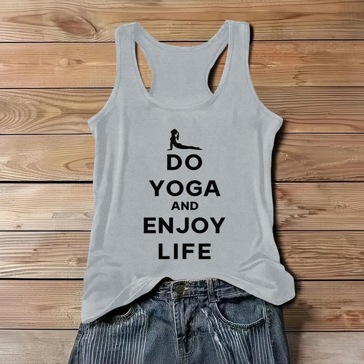 Camiseta espiritual Olivenorma "PRACTICA YOGA Y DISFRUTA LA VIDA" para mujer, suave y sin mangas - Gris - 3XL - image 9
