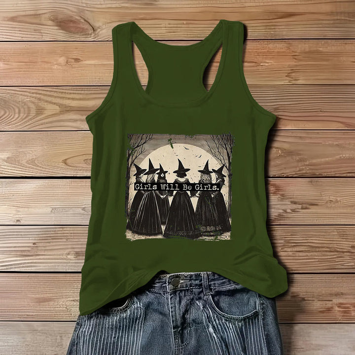 Olivenorma "CHICAS AYUDARÁN A CHICAS" Camiseta sin mangas espiritual de Power Witches para niñas - Verde - 3XL - image 11