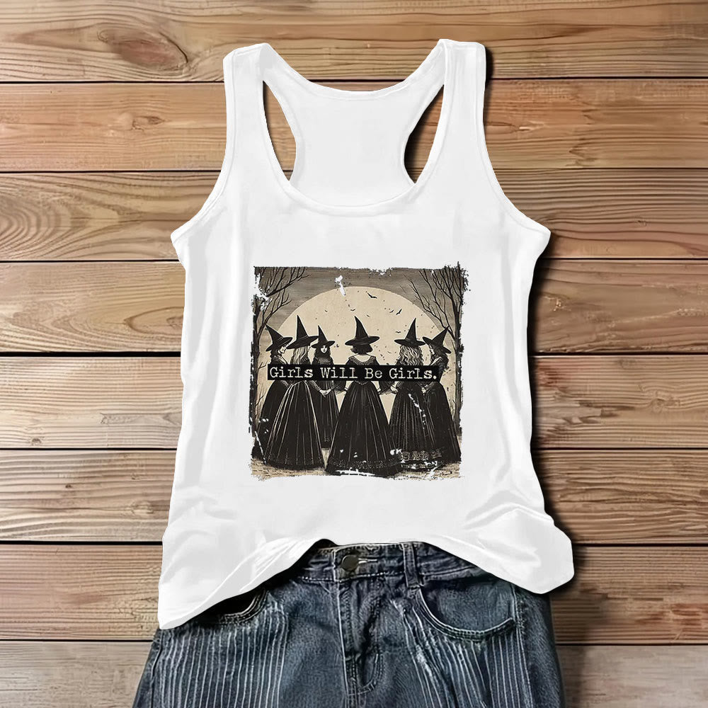 Olivenorma "CHICAS AYUDARÁN A CHICAS" Camiseta sin mangas espiritual de Power Witches para niñas - Blanco - 3XL - image 7