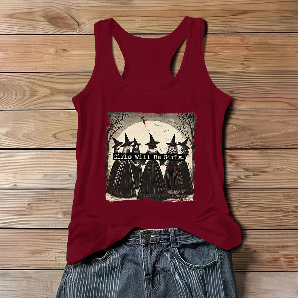 Olivenorma "CHICAS AYUDARÁN A CHICAS" Camiseta sin mangas espiritual de Power Witches para niñas - Rojo - 3XL - image 1