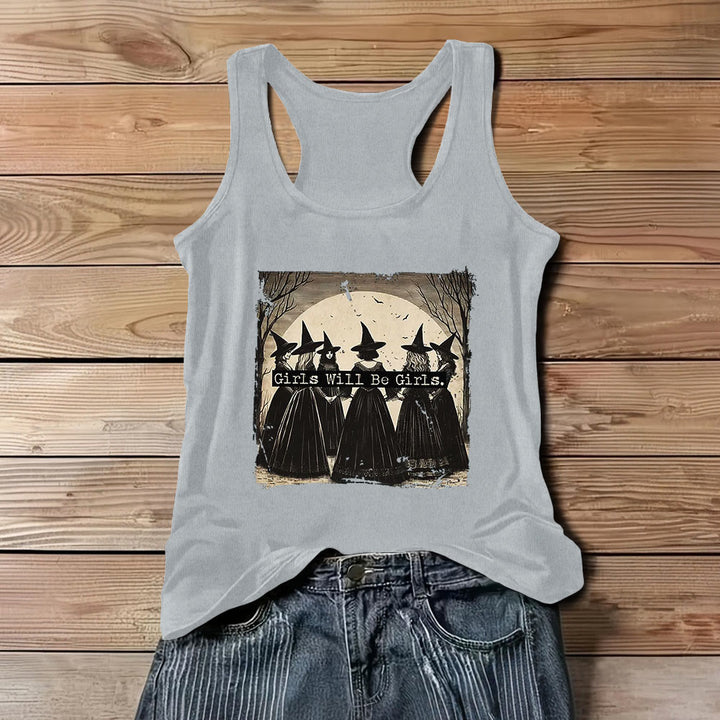 Olivenorma "CHICAS AYUDARÁN A CHICAS" Camiseta sin mangas espiritual de Power Witches para niñas - Gris - 3XL - image 9