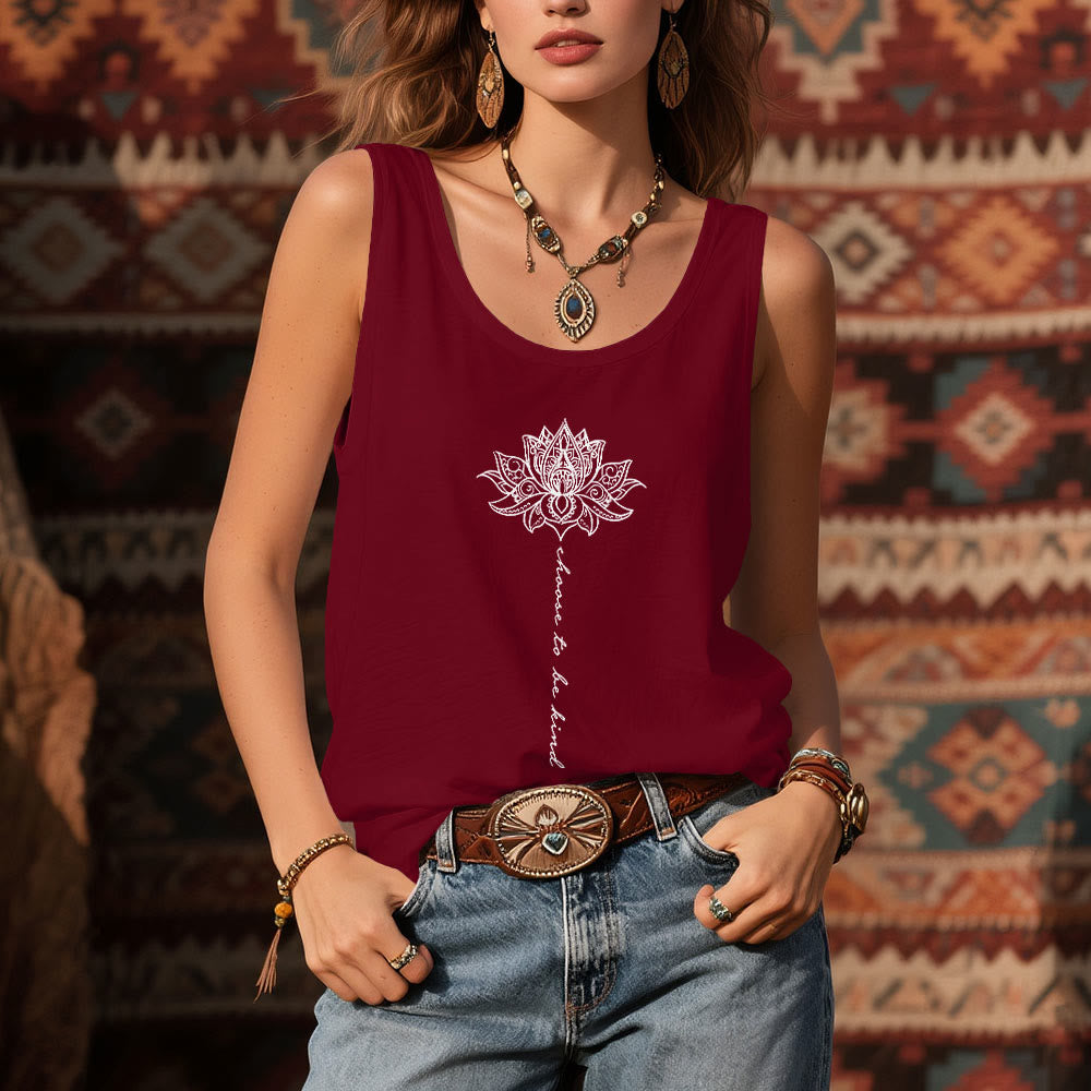 Camiseta sin mangas Olivenorma "Elige ser amable" con el loto, espiritual y pacífica. - image 12