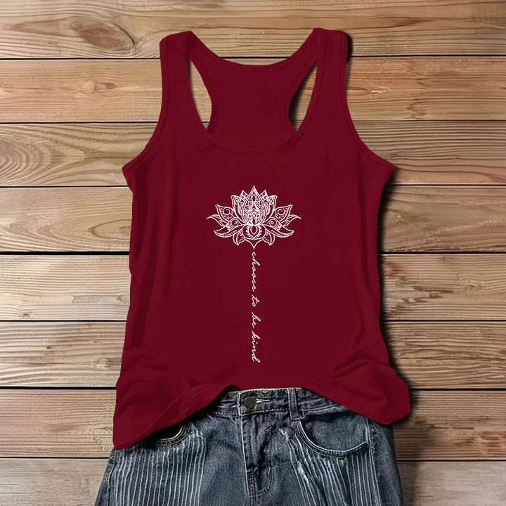 Camiseta sin mangas Olivenorma "Elige ser amable" con el loto, espiritual y pacífica. - Rojo - 3XL - image 11