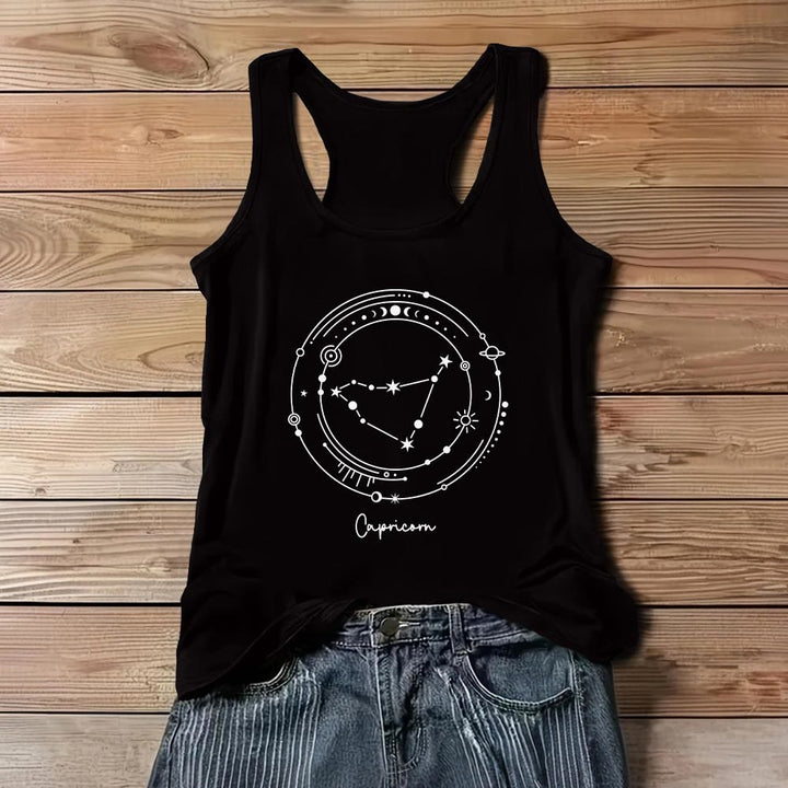 Camiseta sin mangas negra Olivenorma con el mapa estelar de las 12 constelaciones del zodiaco - Capricornio - 3XL - image 10