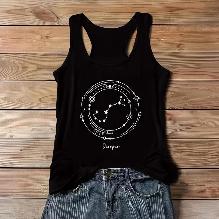 Camiseta sin mangas negra Olivenorma con el mapa estelar de las 12 constelaciones del zodiaco - Escorpión - 3XL - image 8