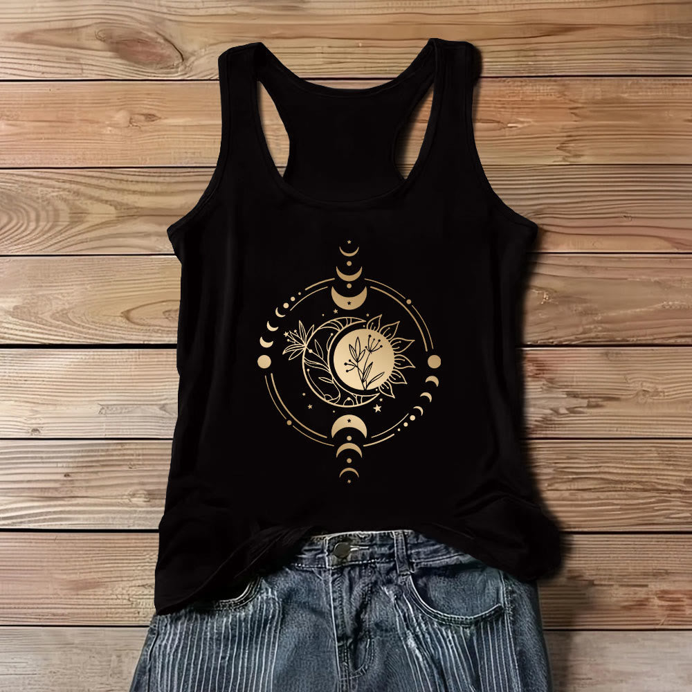 Camiseta Olivenorma Moom Phase de tirantes y cuello redondo para mujer, corte regular - Negro - 3XL - image 1