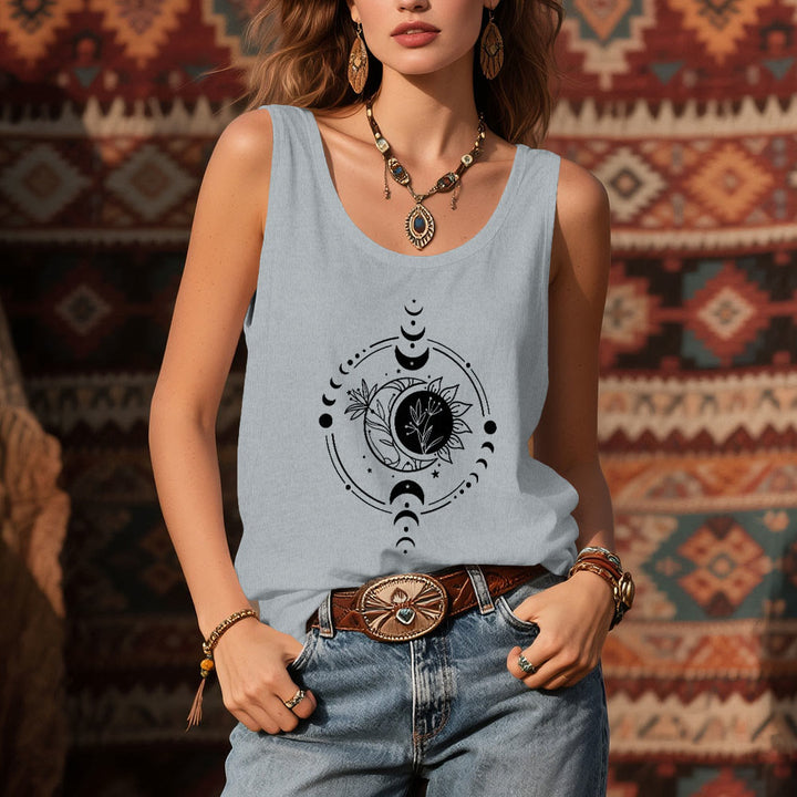 Camiseta Olivenorma Moom Phase de tirantes y cuello redondo para mujer, corte regular - image 8