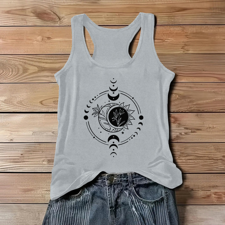 Camiseta Olivenorma Moom Phase de tirantes y cuello redondo para mujer, corte regular - Gris - 3XL - image 7