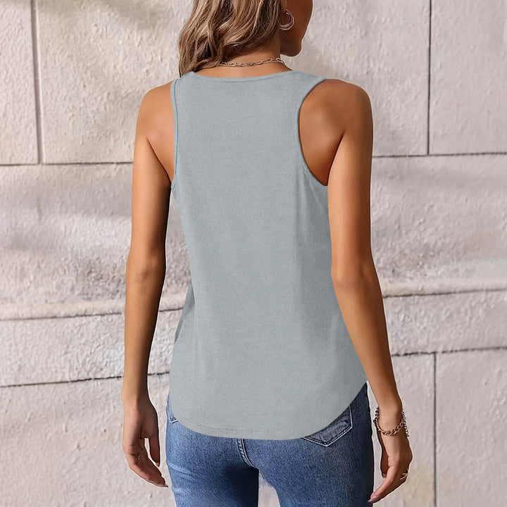 Camiseta sin mangas con cuello redondo y diseño de fases lunares místicas celestiales de Olivenorma para mujer - image 3