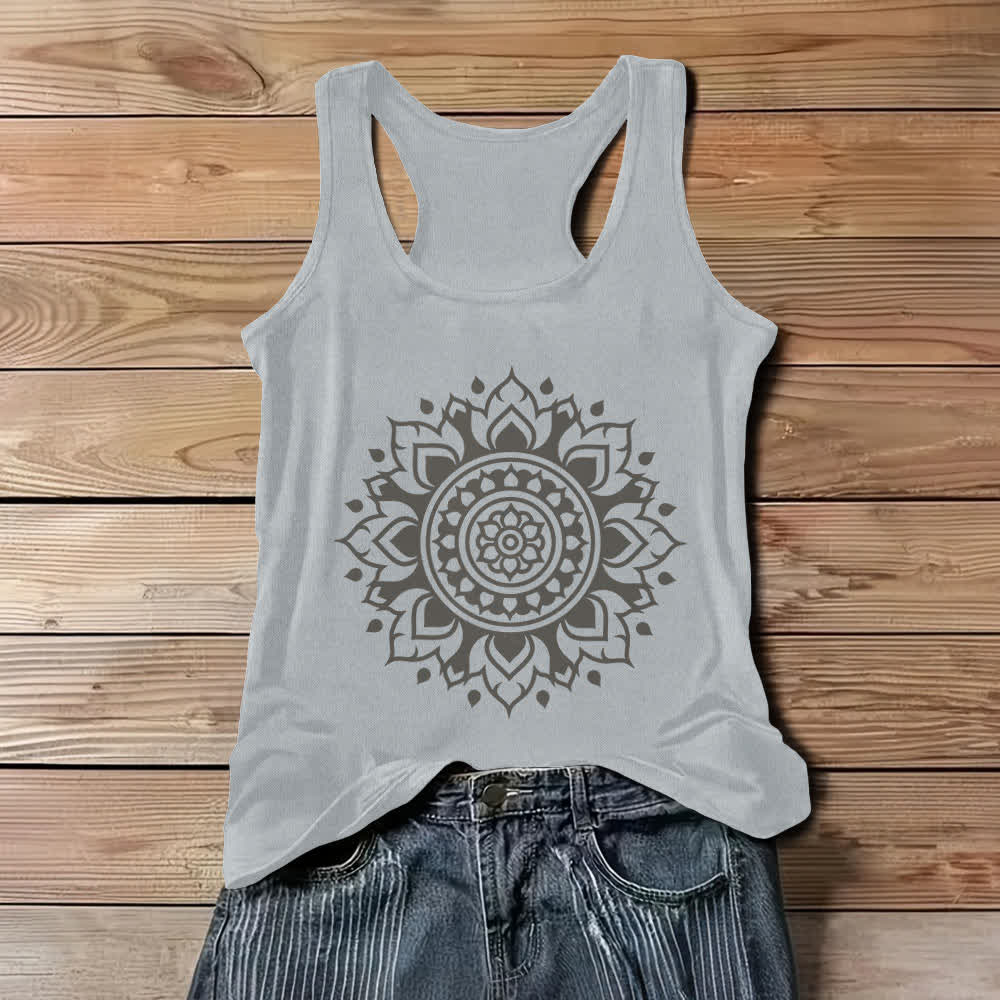 Olivenorma Boho Mandala - Camiseta de tirantes holgada para mujer - Gris - 3XL - image 1