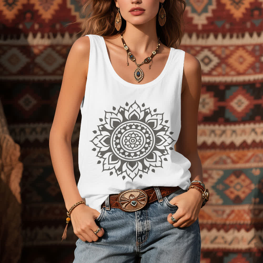 Olivenorma Boho Mandala - Camiseta de tirantes holgada para mujer - image 4