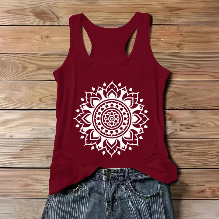 Olivenorma Boho Mandala - Camiseta de tirantes holgada para mujer - Rojo - 3XL - image 7