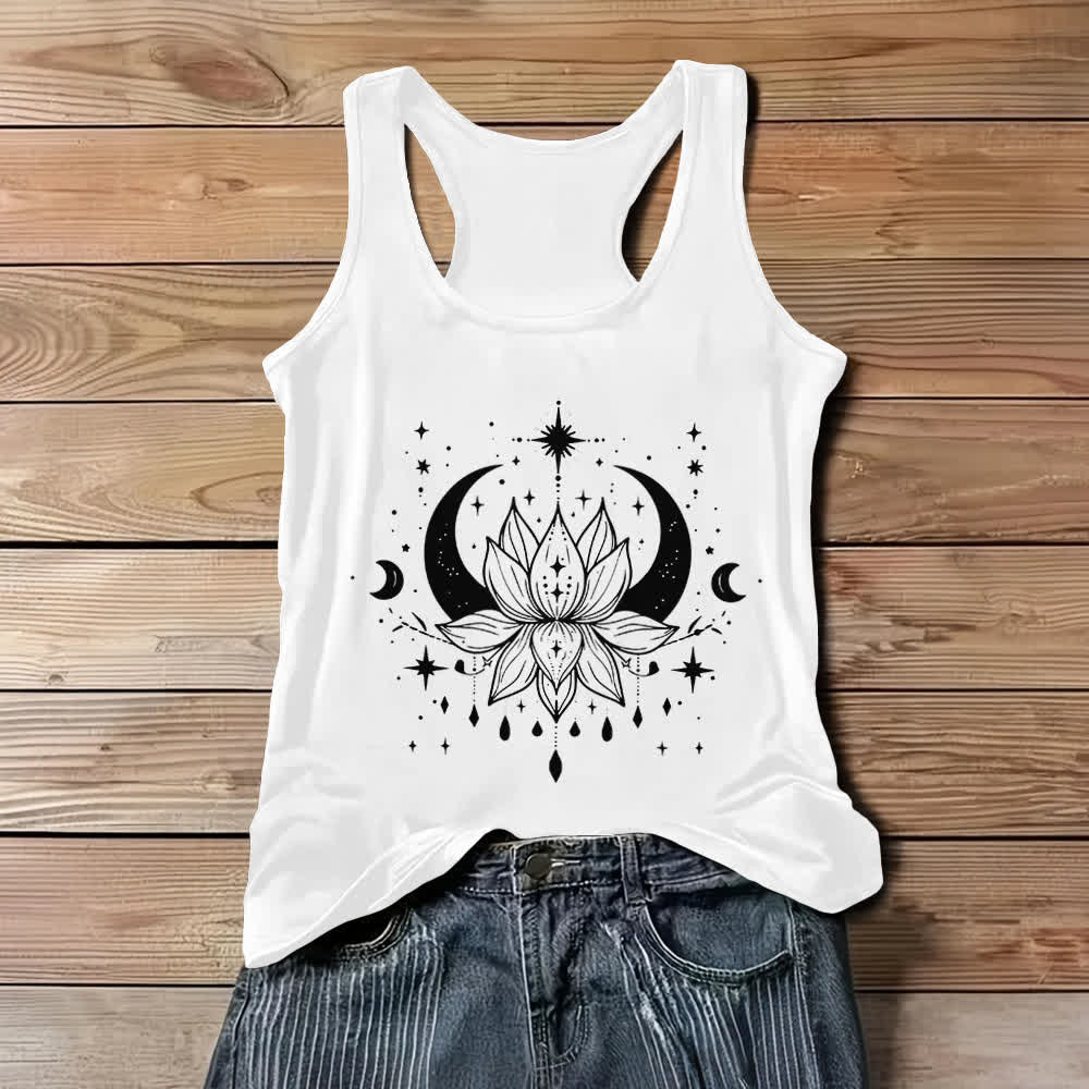 Olivenorma Yoga Lotus Camisetas sin mangas con espalda cruzada - Blanco - 3XL - image 3