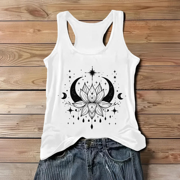 Olivenorma Yoga Lotus Camisetas sin mangas con espalda cruzada - Blanco - 3XL - image 3