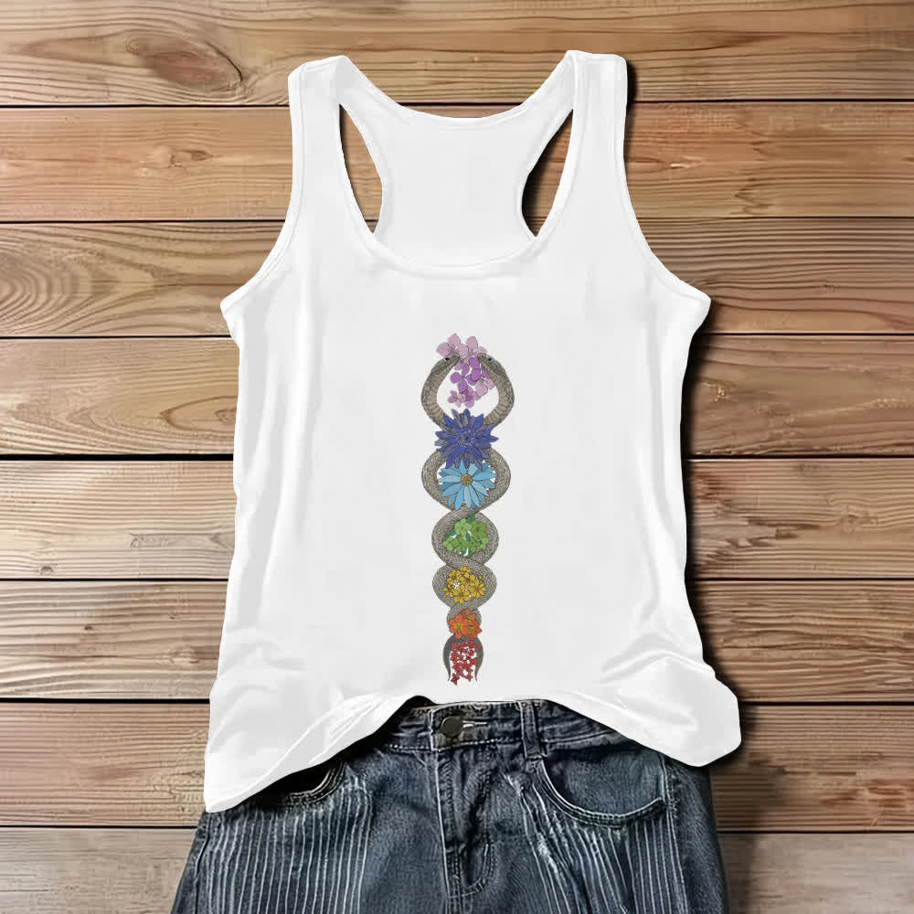 Camiseta Olivenorma del Despertar de la Kundalini de los 7 Chakras - Blanco - 3XL - image 1
