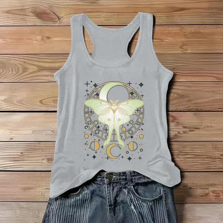 Camiseta sin mangas Olivenorma Boho Celestial Moon Phase Luna Moth - Gris - 3XL - image 5