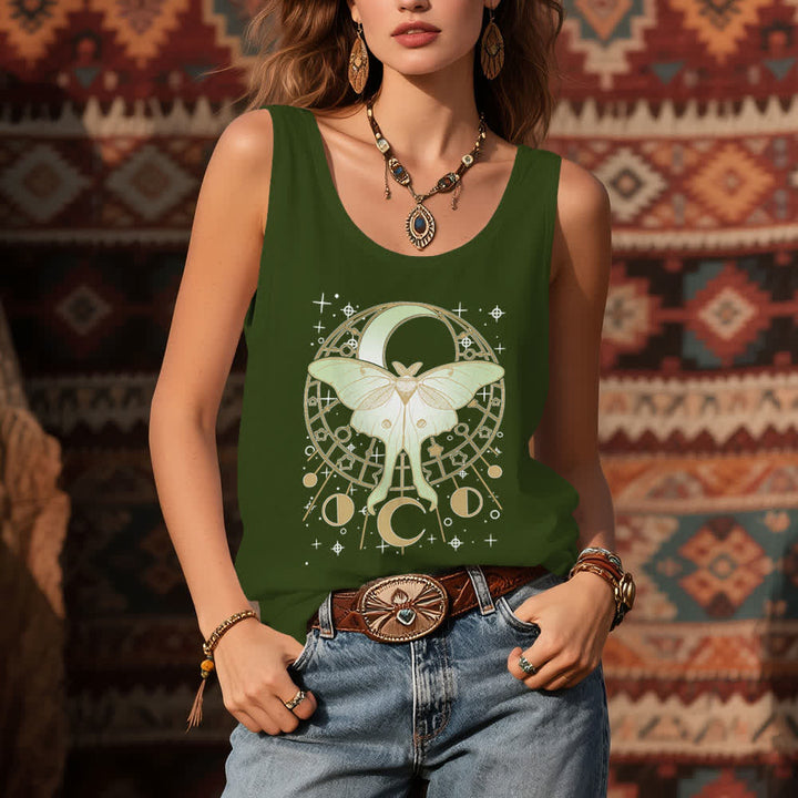 Camiseta sin mangas Olivenorma Boho Celestial Moon Phase Luna Moth - image 10