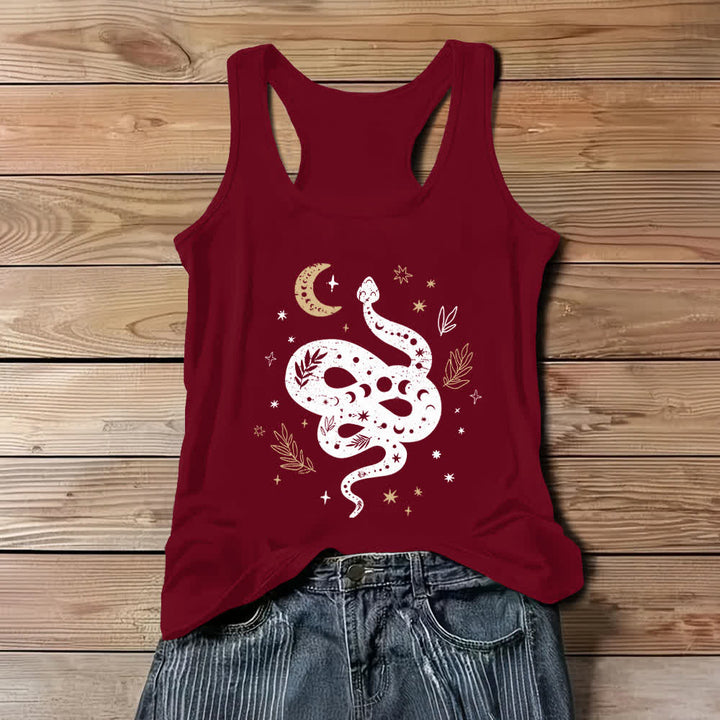 Camiseta sin mangas Olivenorma con diseño de serpiente celestial para mujer - Rojo - 3XL - image 7