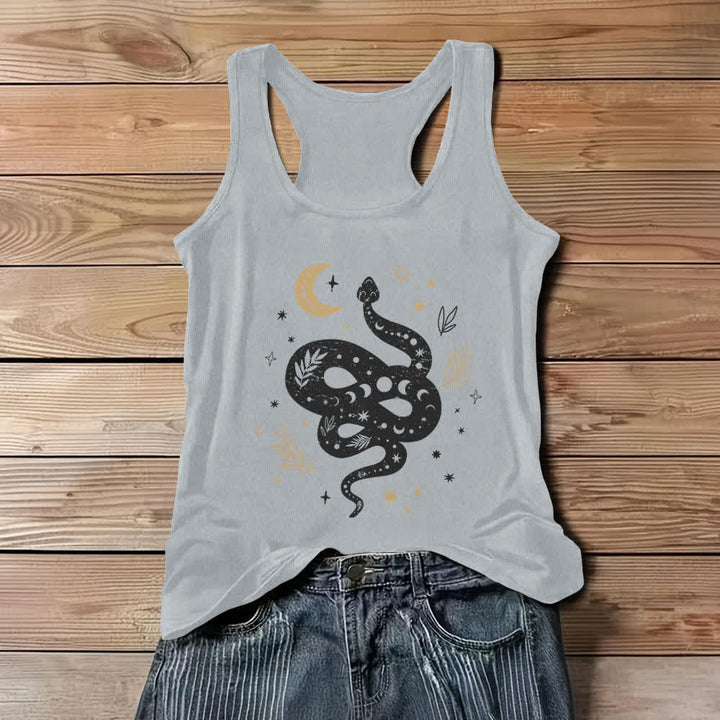 Camiseta sin mangas Olivenorma con diseño de serpiente celestial para mujer - Gris - 3XL - image 5