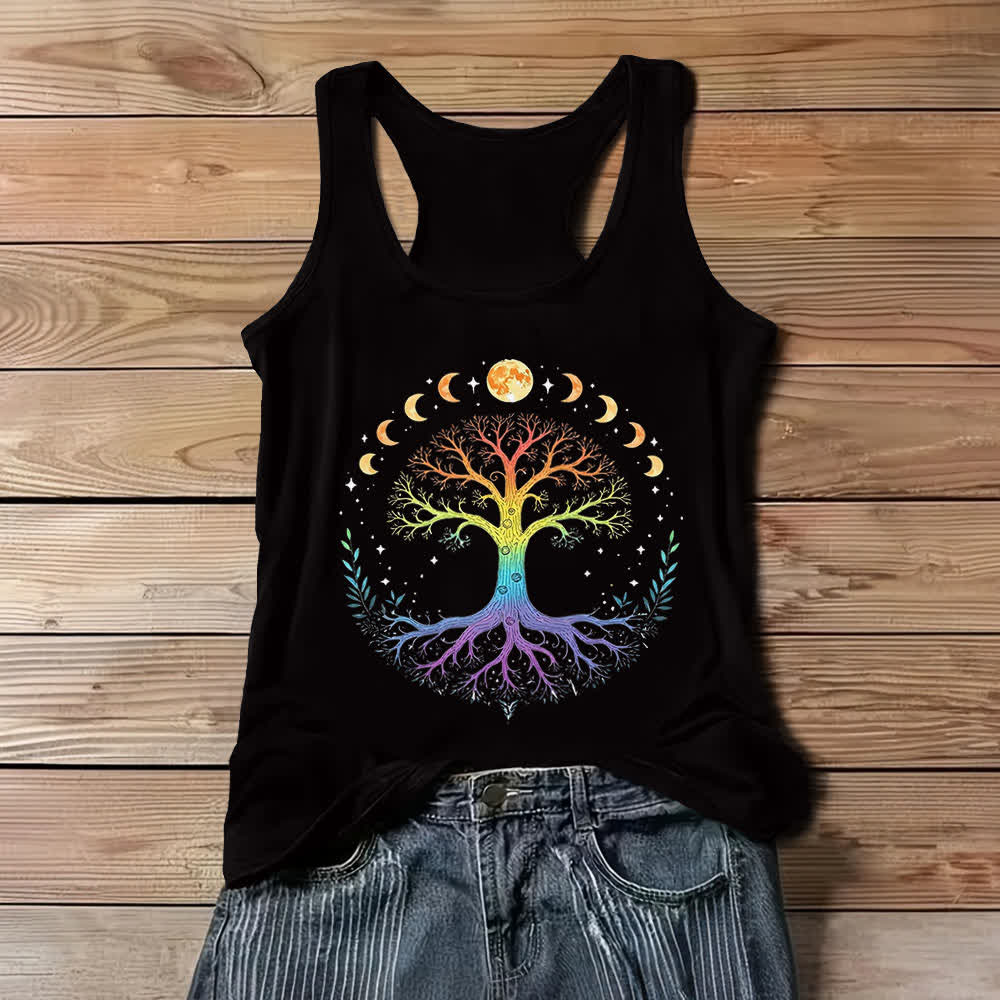 Olivenorma - Camiseta sin mangas elástica holgada con el árbol de la vida - Negro - 3XL - image 1