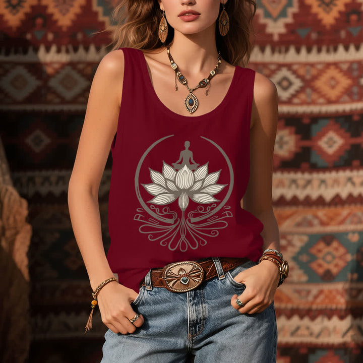 Camiseta Olivenorma de cuello redondo para meditación de loto - image 8