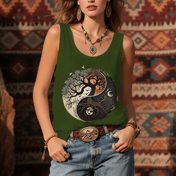 Camiseta sin mangas con estampado de árbol Yin Yang de Olivenorma - image 10