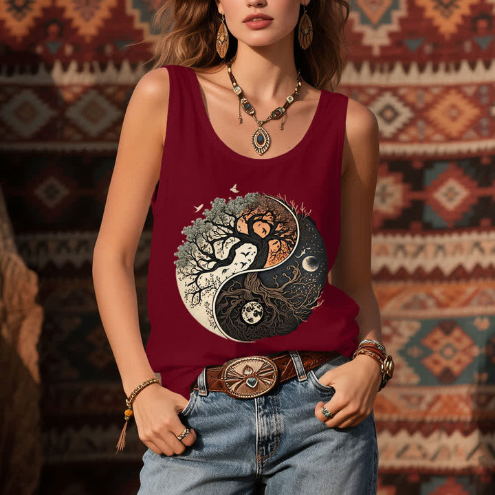 Camiseta sin mangas con estampado de árbol Yin Yang de Olivenorma - image 8