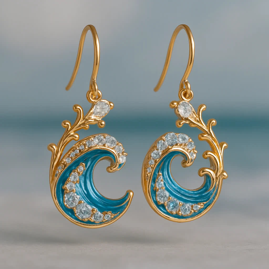 Olivenorma Elysian Tides – El secreto del océano: pendientes, collar y anillo - Pendientes - 1*1,2 cm - image 6