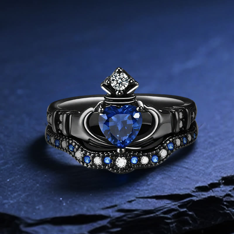 Anillo de amor con zafiro y corazón de Plutón de Olivenorma - Estados Unidos 11 - image 1