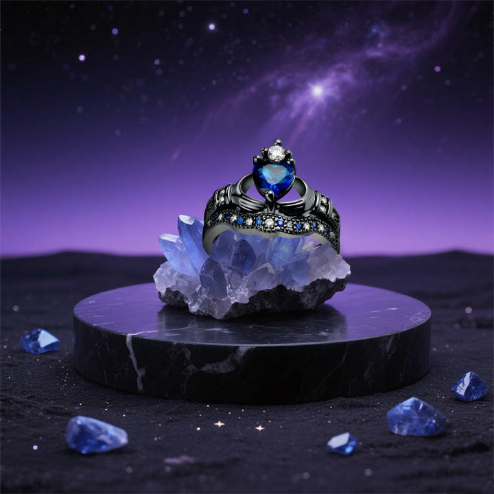 Anillo de amor con zafiro y corazón de Plutón de Olivenorma - image 5