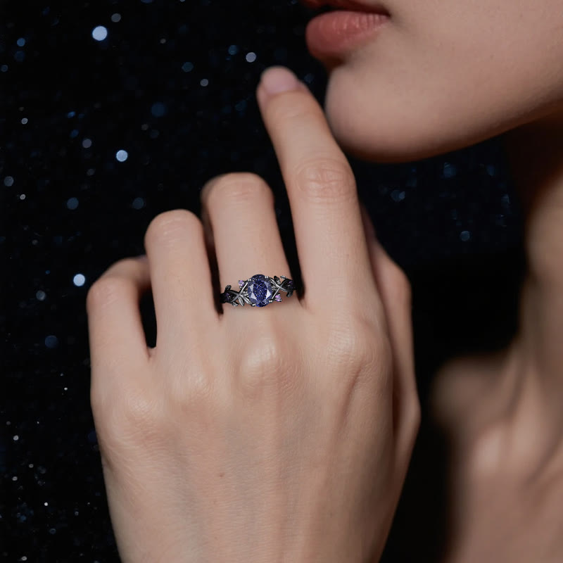 Anillo de arenisca azul brillante con enredadera de Perséfone de Olivenorma - image 2