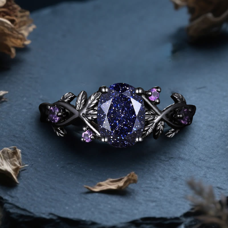 Anillo de arenisca azul brillante con enredadera de Perséfone de Olivenorma - Estados Unidos 10 - image 1