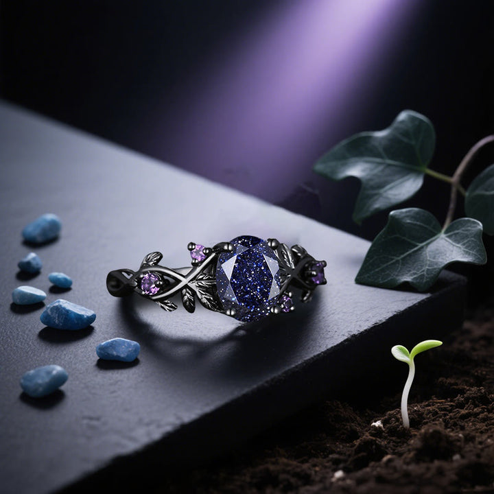 Anillo de arenisca azul brillante con enredadera de Perséfone de Olivenorma - image 4