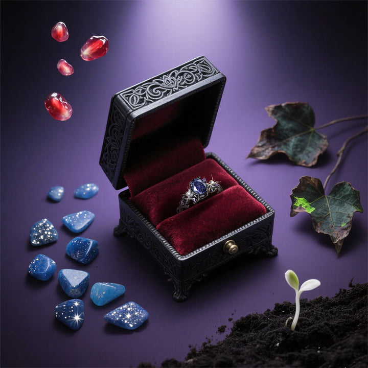 Anillo de arenisca azul brillante con enredadera de Perséfone de Olivenorma - image 3
