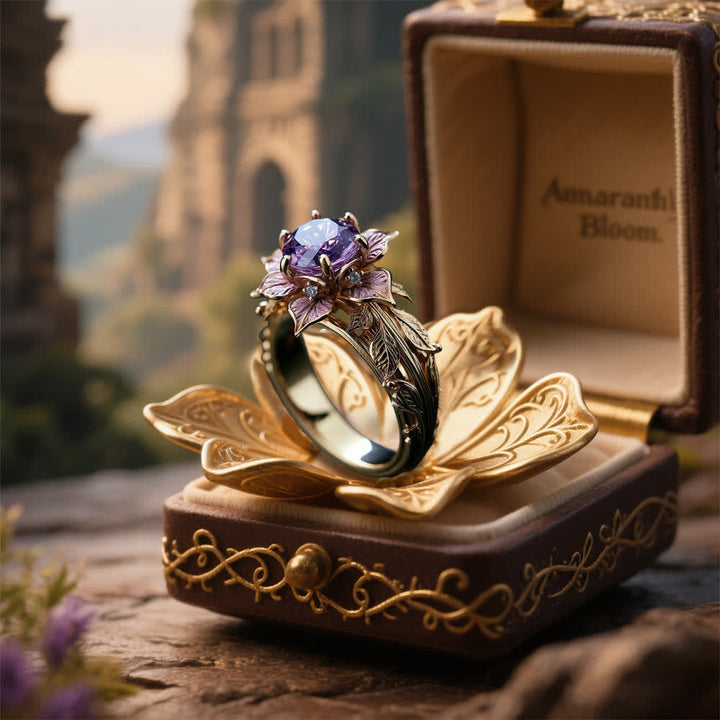 Anillo de cristal violeta "Flor de amaranto" de Olivenorma - image 6