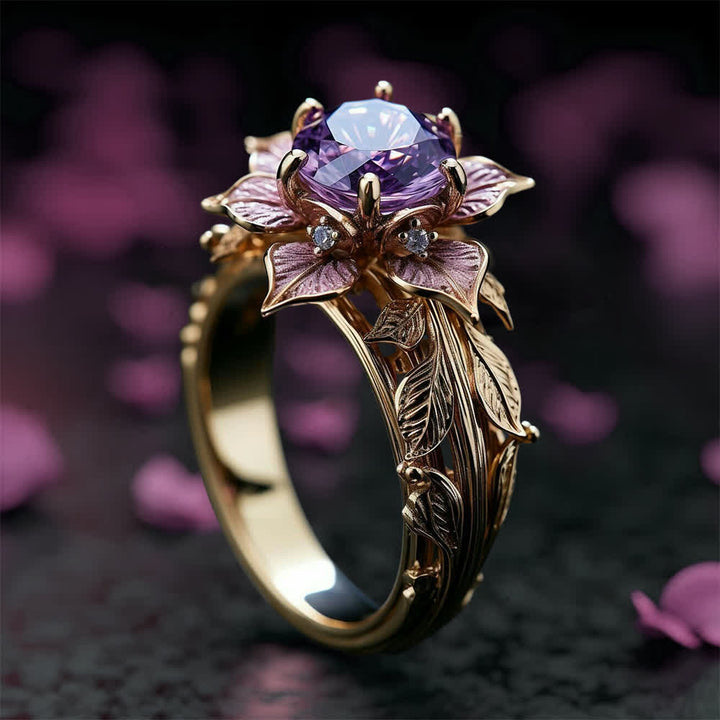 Anillo de cristal violeta "Flor de amaranto" de Olivenorma - Estados Unidos 10 - image 1