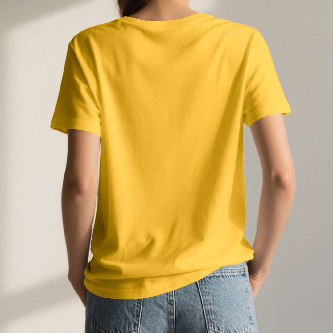 Camiseta Olivenorma de algodón con cuello en V y manga corta con mariposas "PEACE & LOVE" - image 3