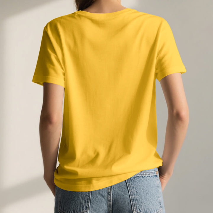Camiseta Olivenorma de algodón con cuello en V y manga corta con mariposas "PEACE & LOVE" - image 3